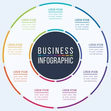 Circle infographic design 9 Steps Strategy Presentation Ilustração Stock