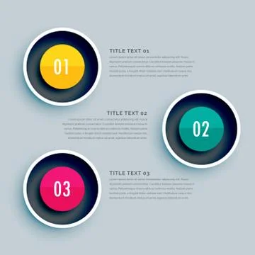 Circle infographic design with three steps Stock Illustration