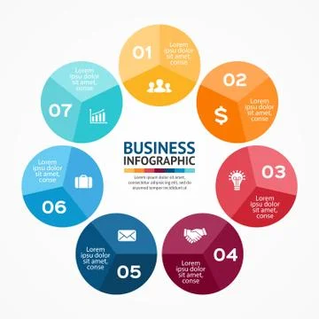 Circle infographic. Diagram, graph, presentation. Illustrazione stock