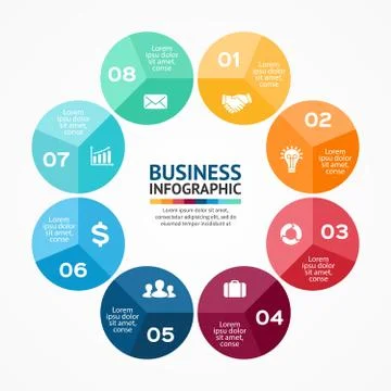 Circle infographic. Diagram, graph, presentation. Stock Illustration