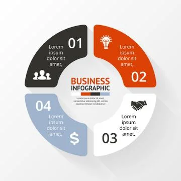 Circle infographic. Diagram, graph, presentation. Stock Illustration