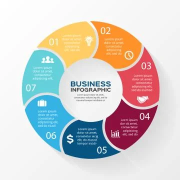 Circle infographic. Diagram, graph, presentation. Stock Illustration