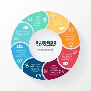 Circle infographic. Diagram, graph, presentation. Stock Illustration