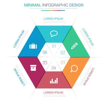 Circle Infographic Elements with business icon on full color background circl Illustrazione stock
