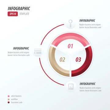 Circle infographic pink, red, Brown Stock Illustration