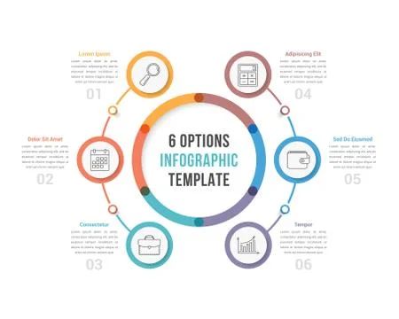 Circle Infographic Template with Eight Options Stock Illustration