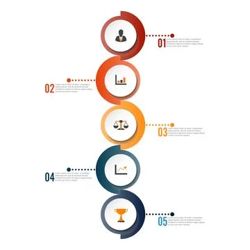 Circle infographic template five option, process or step for business prese.. Stock Illustration