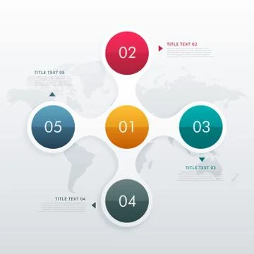 Circle infographic template with five steps 스톡 일러스트