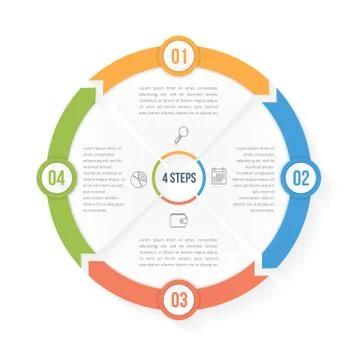 Circle Infographic Template with Four Elements Stock Illustration