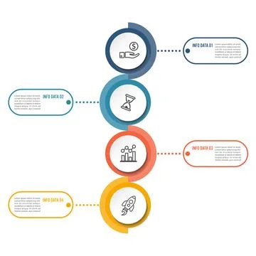 Circle infographic template four option, process or step for business prese.. Stock Illustration