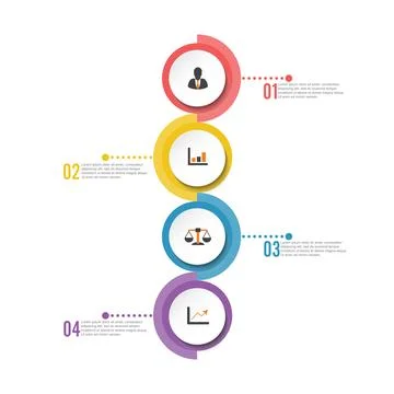 Circle infographic template four option, process or step for business prese.. Stock Illustration
