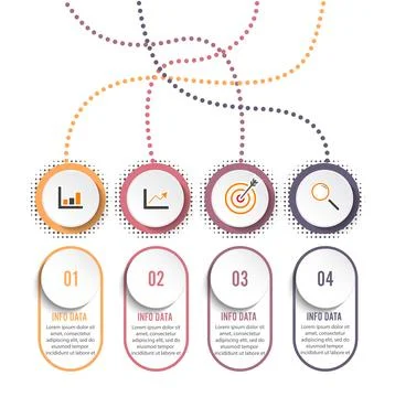 Circle infographic template four option, process or step for business prese.. Stock Illustration