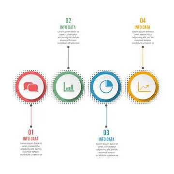 Circle infographic template four option, process or step for business prese.. Stock Illustration