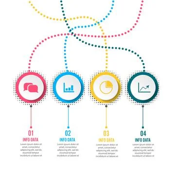 Circle infographic template four option, process or step for business prese.. Stock Illustration