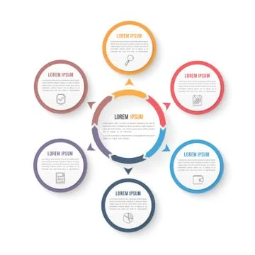 Circle Infographic Template with Three Elements Illustrazione stock