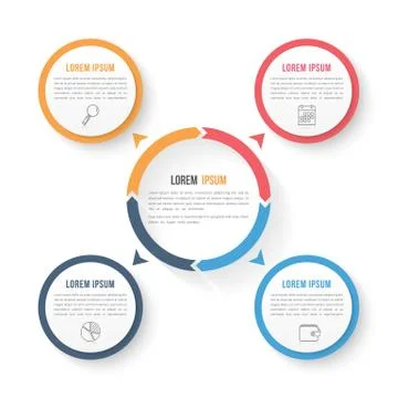 Circle Infographic Template with Three Elements イラスト素材
