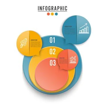 Circle infographic template three option, process or step for business pres.. Stock Illustration