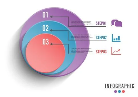 Circle infographic template three option, process or step for business pres.. Stock Illustration