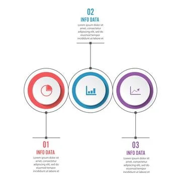 Circle infographic template three option, process or step for business pres.. Stock Illustration