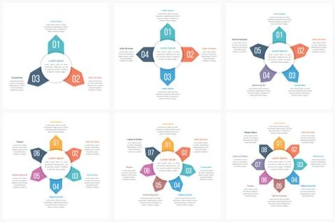 Circle Infographic Templates 스톡 일러스트