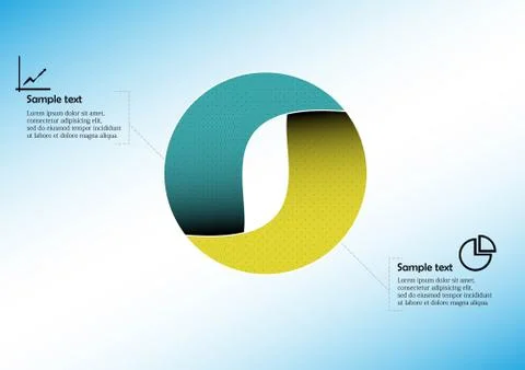 Circle infographic vector template consists of two parts Stock Illustration