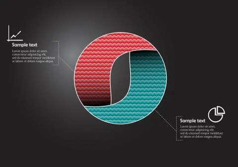 Circle infographic vector template consists of two parts Stock Illustration
