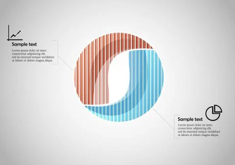 Circle infographic vector template consists of two parts Stock Illustration