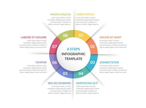 Circle Infographics - Eight Elements Illustrazione stock