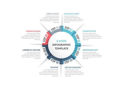 Circle Infographics - Eight Elements Illustrazione stock