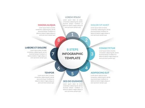 Circle Infographics - Eight Elements Illustrazione stock