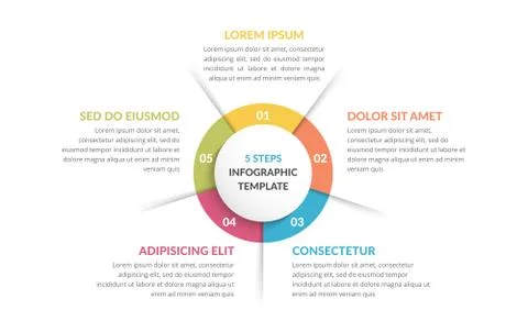 Circle Infographics - Five Elements Stock Illustration