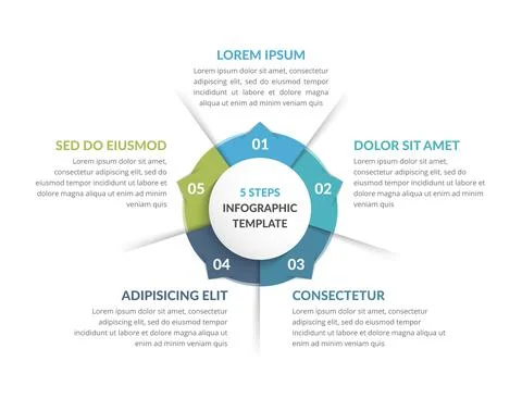 Circle Infographics - Five Elements Stockillustratie