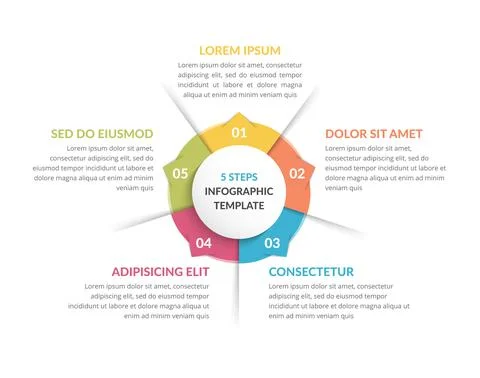 Circle Infographics - Five Elements イラスト素材