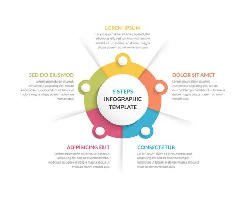 Circle Infographics - Five Elements 库存插图
