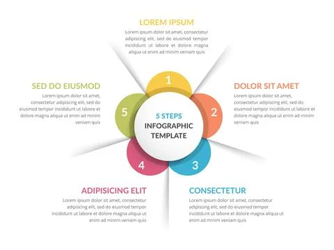 Circle Infographics - Five Elements Stock Illustration