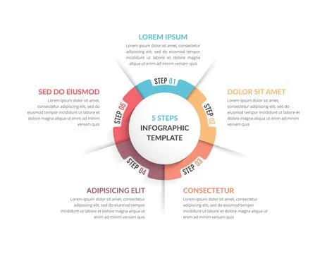 Circle Infographics - Five Elements Stock Illustration