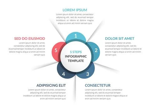 Circle Infographics - Five Elements Stock Illustration