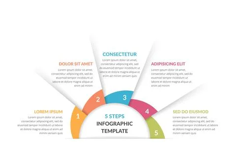 Circle Infographics - Five Elements 库存插图
