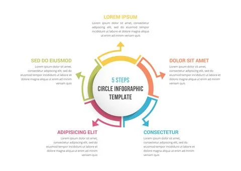 Circle Infographics - Five Elements Stock Illustration