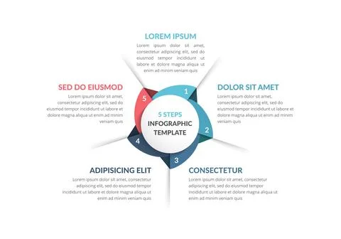 Circle Infographics - Five Elements Stock Illustration