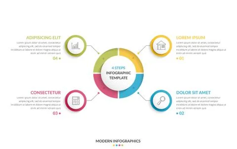 Circle Infographics - Four Elements Illustrazione stock