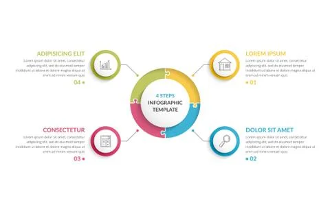 Circle Infographics - Four Elements Stock Illustration