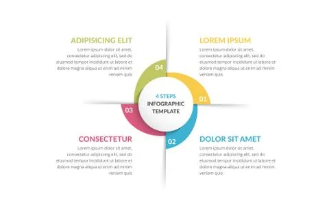 Circle Infographics - Four Elements Illustrazione stock
