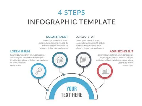 Circle Infographics - Four Elements Stock Illustration