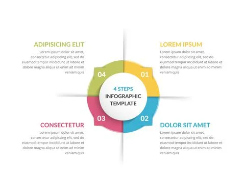 Circle Infographics - Four Elements Stock Illustration