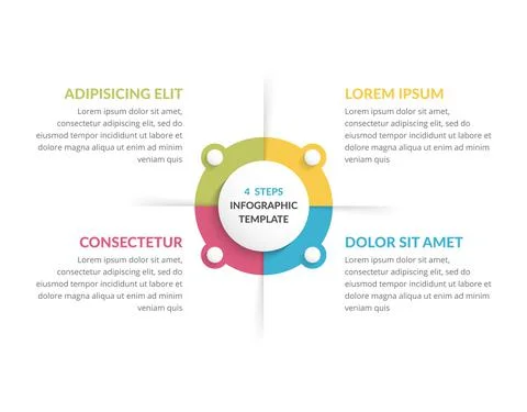 Circle Infographics - Four Elements Stockillustratie