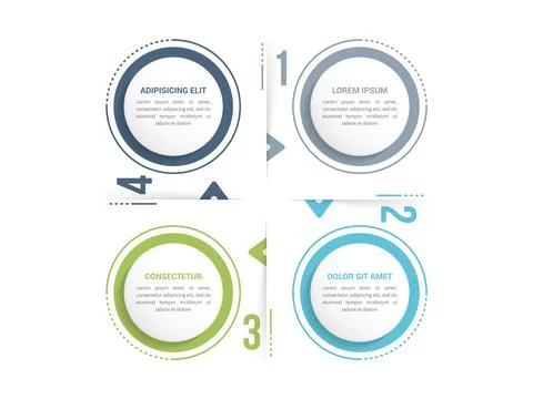 Circle Infographics - Four Elements Illustrazione stock