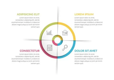 Circle Infographics - Four Elements Illustrazione stock