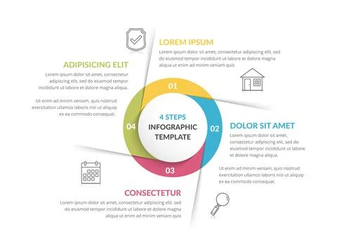 Circle Infographics - Four Elements Stock Illustration
