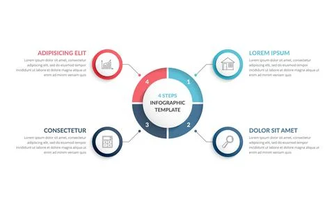Circle Infographics - Four Elements イラスト素材